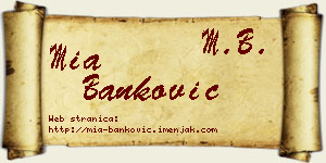 Mia Banković vizit kartica